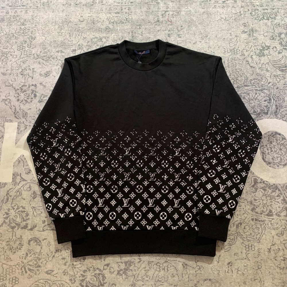 Louis Vuitton Monogram Gradient Sweatshirt Mens L Black Excellent Crewneck LV